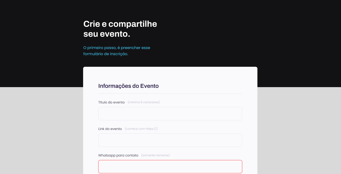 imagem de um site que cria formulários para eventos 