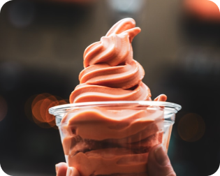 imagem de um sorvete expresso rosa
